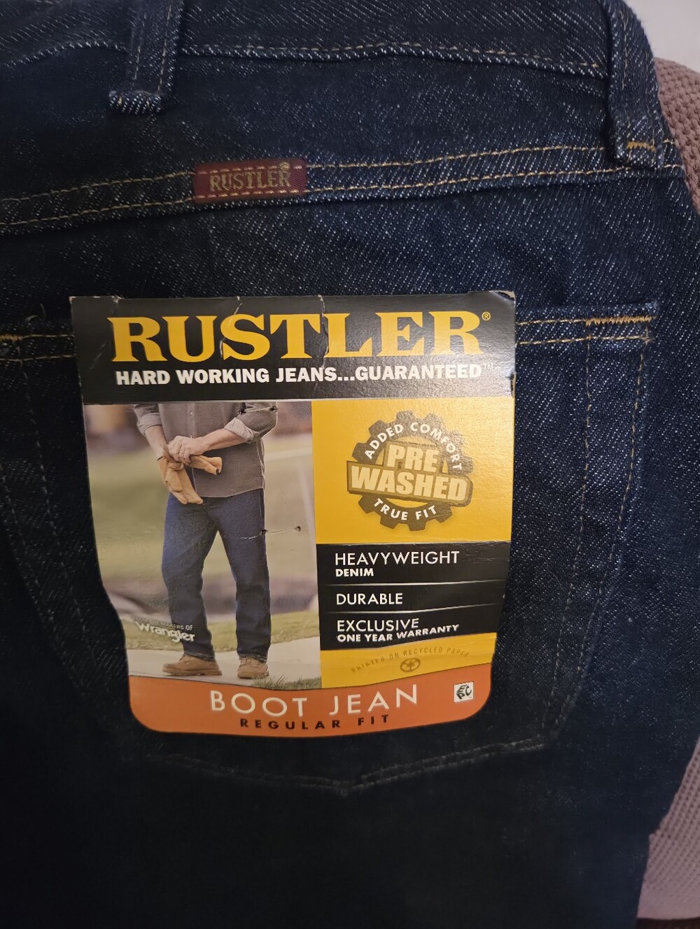 Rustler Men's Wrangler Bootcut Jeans - Heavyweight Denim